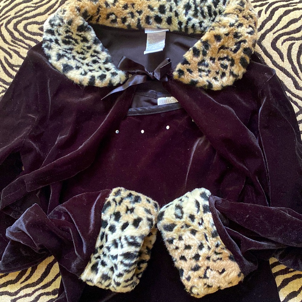 Perfectly Dressed NWOT Black Velour 3 piece outfit L 10 12 Shrug Tank Pants